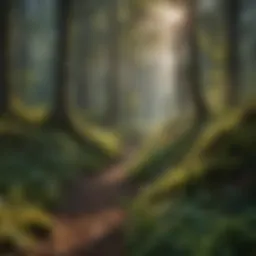 Diverse plant life in a lush forest