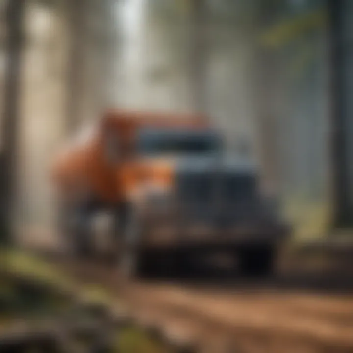 Close-up of advanced technology used in logging trucks