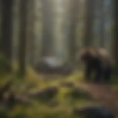 Tourists observing bears from a safe distance