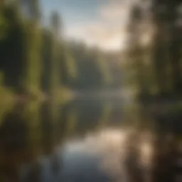 Serene lake view at a campground in Ohio