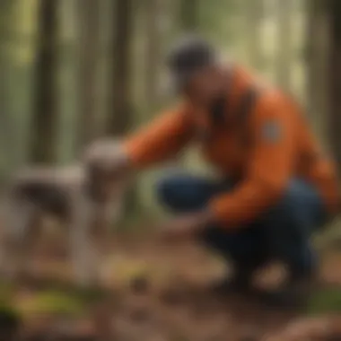 Conducting a Thorough Tick Check A dog being checked for ticks by its owner