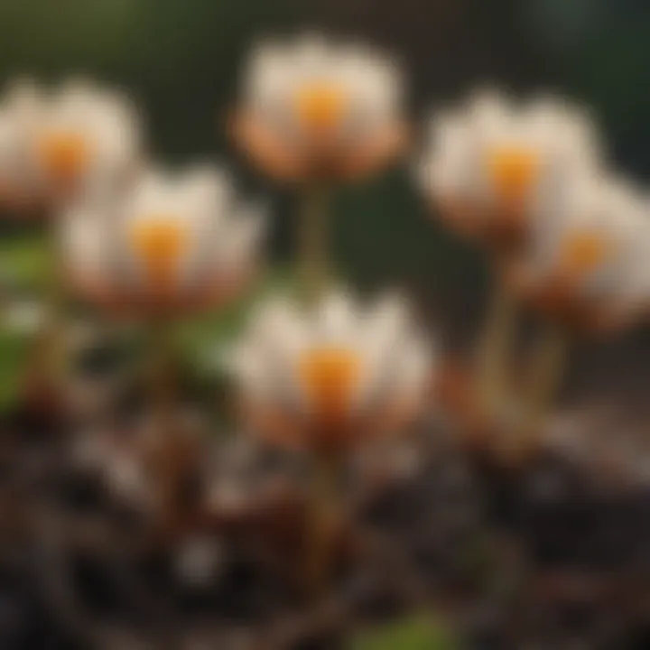 Close-up of bloodroot seeds showcasing their texture