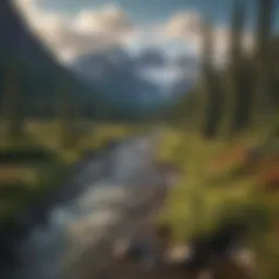 Vast wilderness landscape showcasing Alaska's mountains and forests