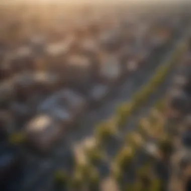 Buffalo Downtown Business Activity Aerial view of Buffalo's downtown area showcasing business activity