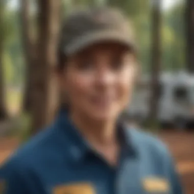 Campground Host Interaction Close-up of a campground host engaging with visitors