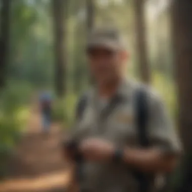 Nature Walk Led by Campground Host Campground host conducting a nature walk