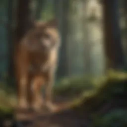 A serene landscape showcasing diverse wildlife in a protected habitat.