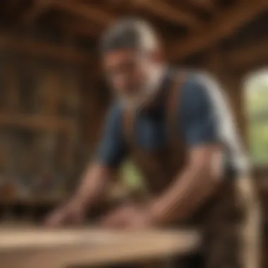 Collaboration in Carpentry Projects A skilled carpenter collaborating on a project blueprint