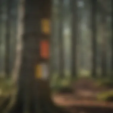 Diverse types of tree tags used in forest management