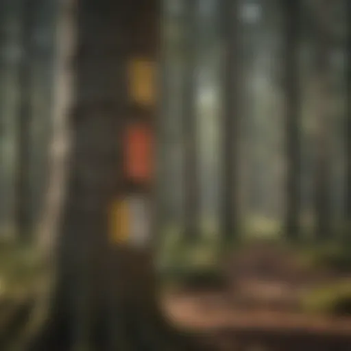 Diverse types of tree tags used in forest management