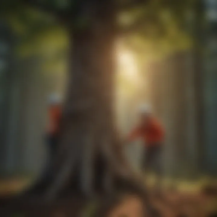 Conservation efforts depicted through tree planting initiative
