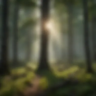 Biodiversity and the Role of Trees in Ecosystems A serene forest landscape showcasing healthy trees and biodiversity