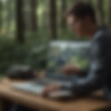Analyzing Crime Data with Digital Tools A person analyzing crime data on a laptop.