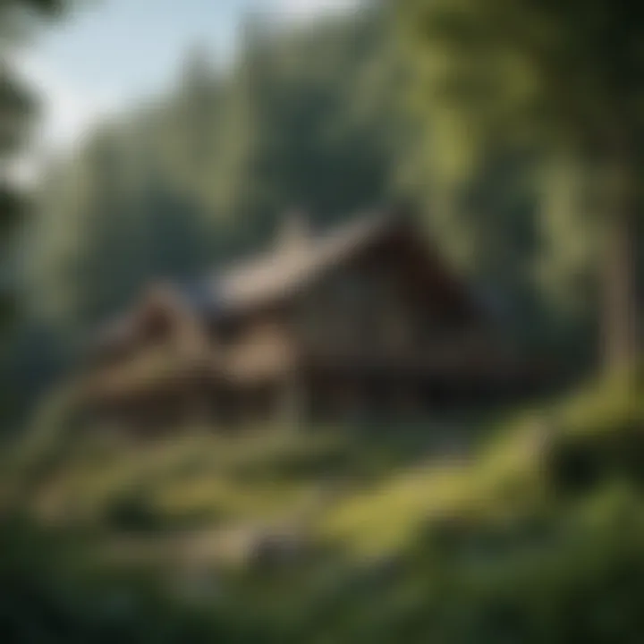 Exterior view of Compton Ridge Lodge surrounded by lush forest