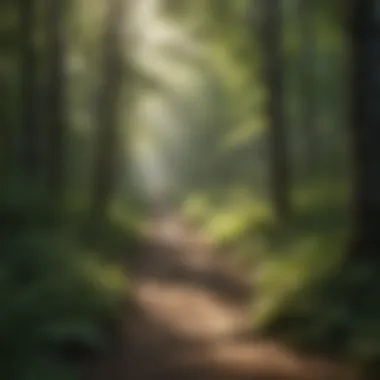 Hiking Trails in a Forested Oasis A tranquil hiking trail winding through the forested area of Deer Lick Campground.