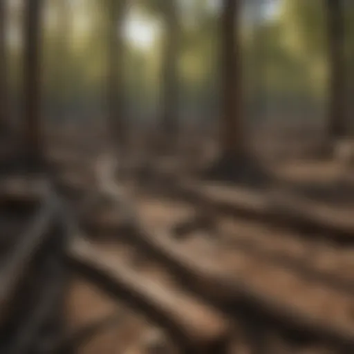 Stressed trees in a drought-affected forest