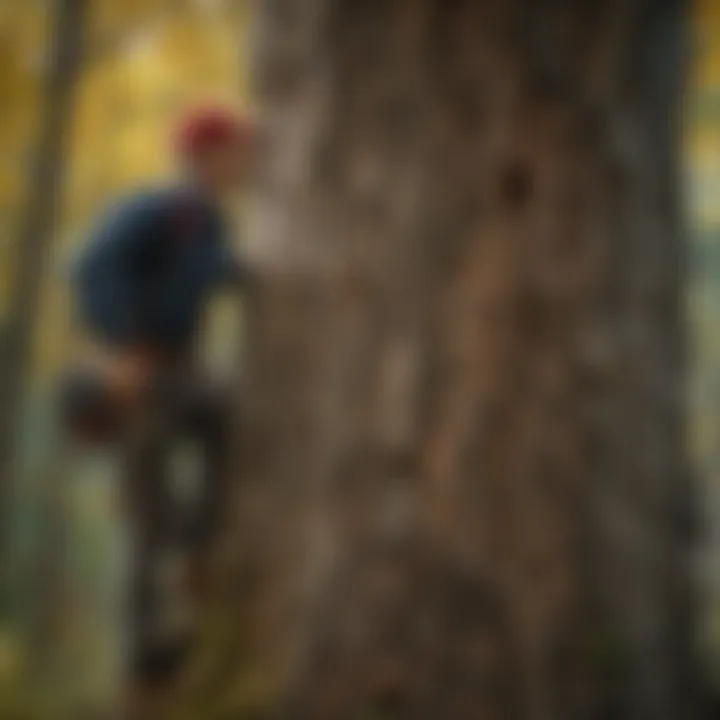 A landowner assessing tree damage caused by woodpeckers