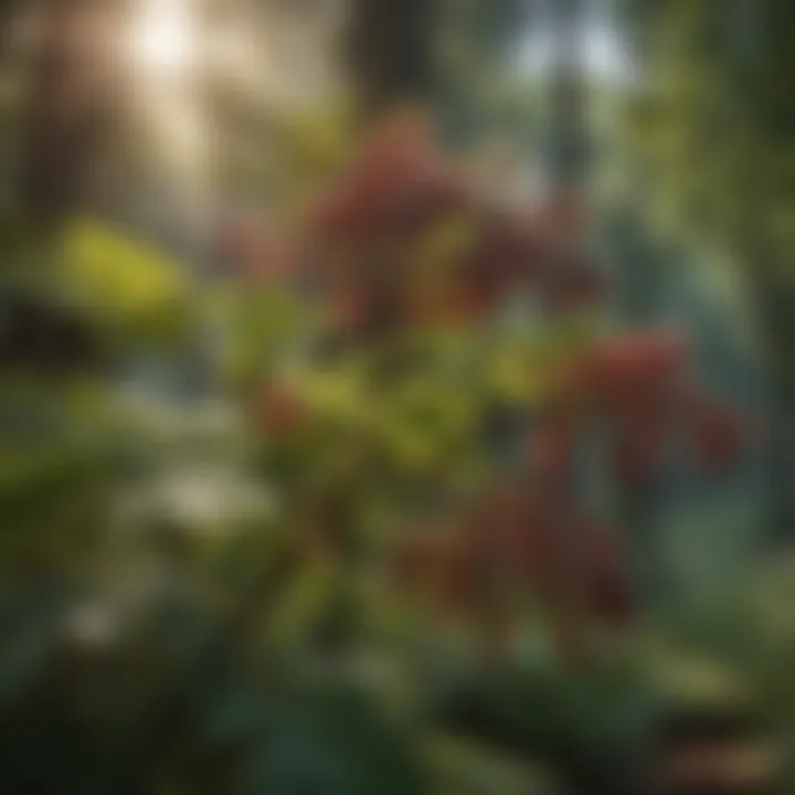 A tranquil forest scene highlighting elderberry plants