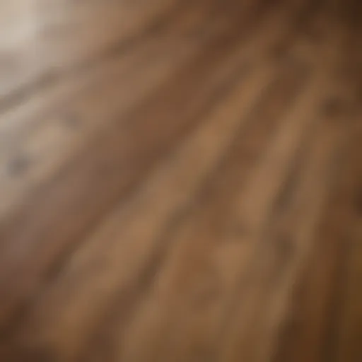 Close-up of engineered wood flooring layers showcasing construction details