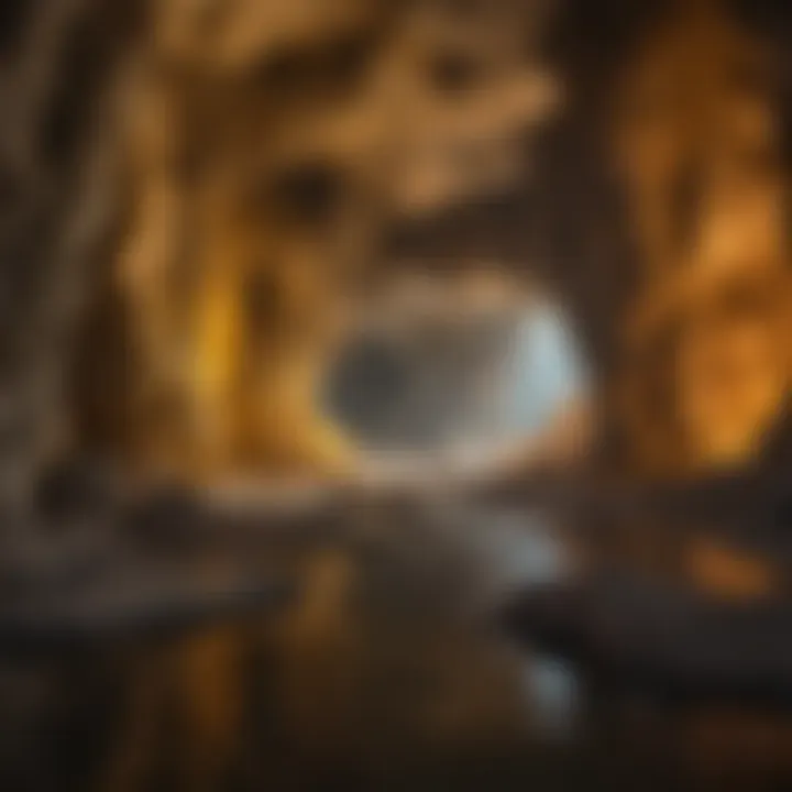 Stalactites and stalagmites in a Yellowstone cave