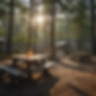 Campsite Facilities at Alexander Springs Campsite facilities showcasing picnic tables and fire pits.