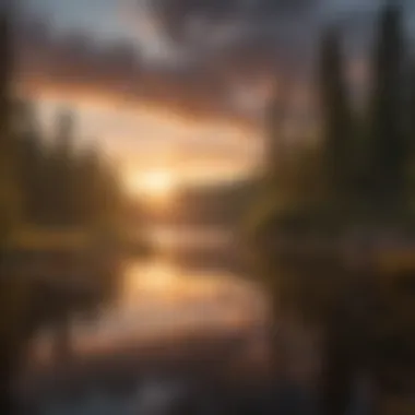 Sunset Over the Lake A stunning sunset over a lake within a protected recreation area