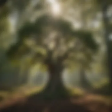 The Majestic Burr Oak: A Symbol of Resilience Burr Oak tree in a serene woodland setting
