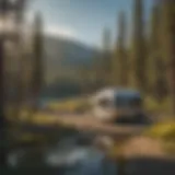Scenic view of a tranquil campground near Yellowstone