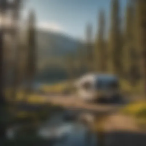 Scenic view of a tranquil campground near Yellowstone