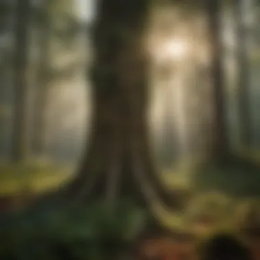 Diverse Tree Species in Forest Ecosystems An expansive forest showcasing diverse tree species and rich biodiversity