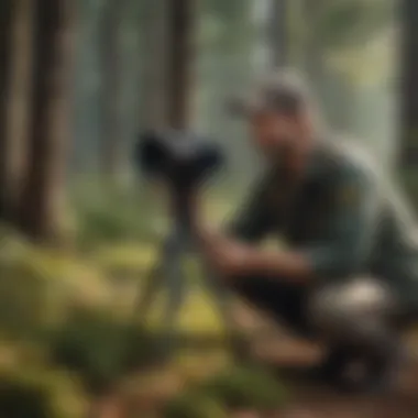 Wildlife Conservation in Action A conservationist studying wildlife in a natural habitat