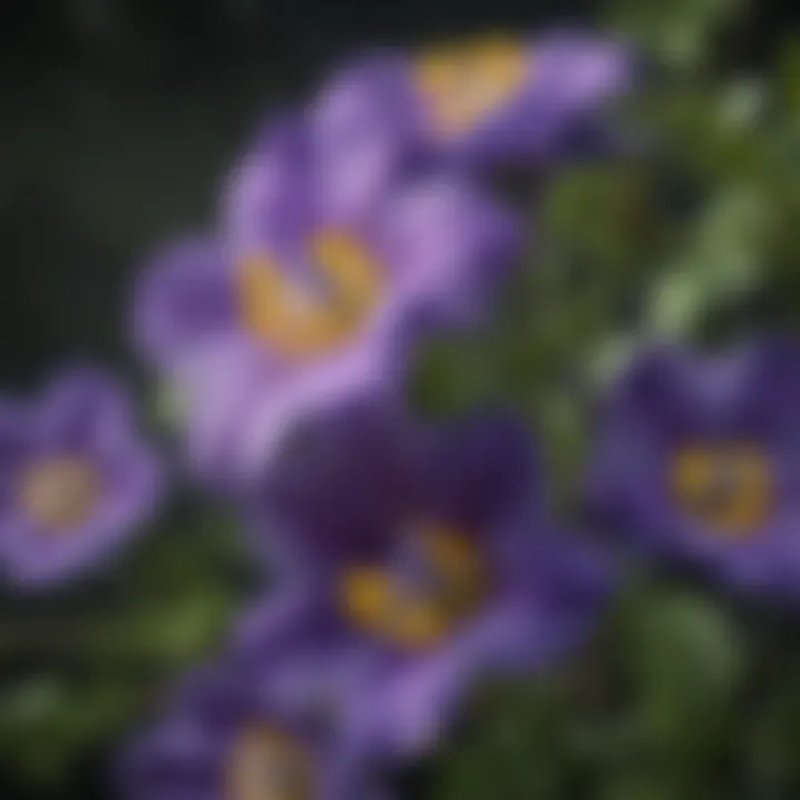 Close-up view of Clitoria flowers showcasing their unique morphology and vibrant colors.