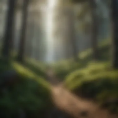 Hikers enjoying the trails around Crow Peak, immersed in the serene forest environment