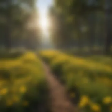 Beauty of Biodiversity in Yellow Wildflower Fields A serene landscape showcasing a field of blooming yellow wildflowers, symbolizing the beauty of biodiversity.