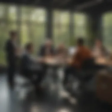 Inclusivity in the Workplace A diverse group of professionals collaborating in a modern office environment, showcasing inclusivity.