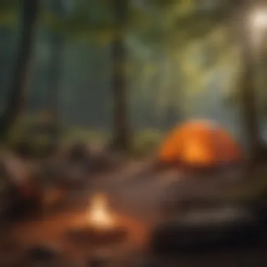 Campsite Serenity Campsite at Fall Creek Falls State Park with a campfire setup.