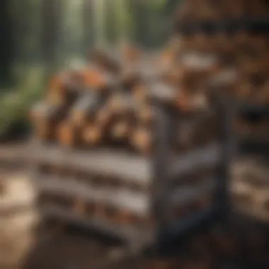 Rustic Wooden Firewood Container A rustic wooden firewood container showcasing natural materials