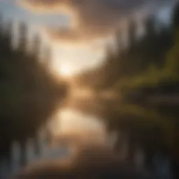 Scenic view of the Willamette River at dawn