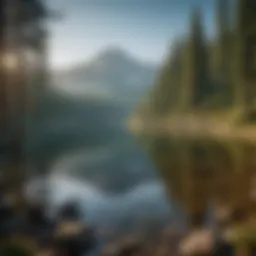 Scenic view of a pristine lake surrounded by lush forests in Washington State
