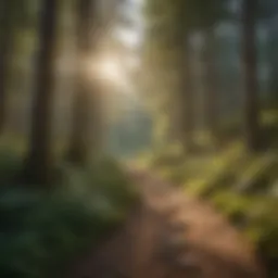 A captivating view of a hiking trail on Google Earth showcasing diverse landscapes