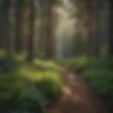 Lush forest trail in Idaho City surrounded by tall trees