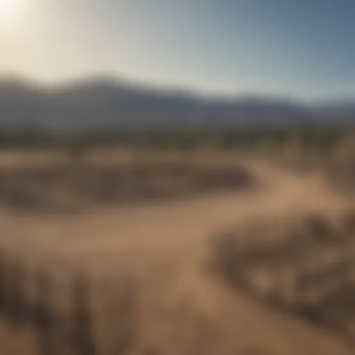 A panoramic view of horse corrals in Norco, showcasing their layout and surrounding landscape.