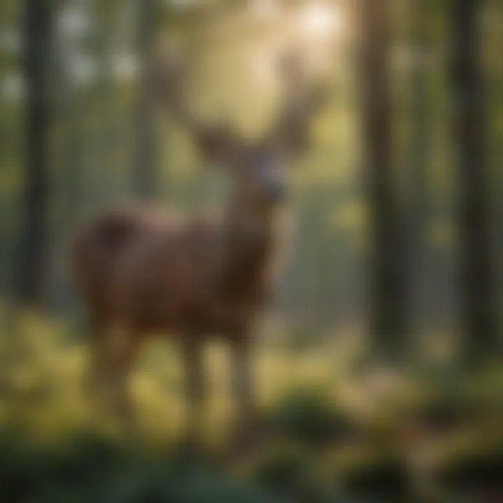 Close-up of a deer in its natural habitat within public land