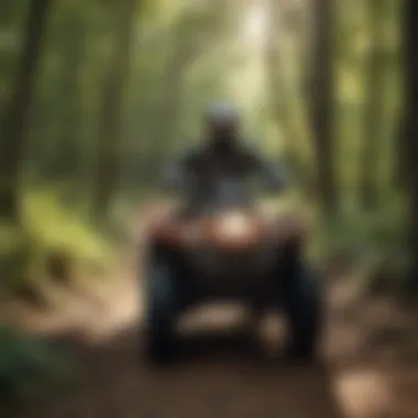 Rider on a Winding Indiana Trail ATV rider navigating a winding trail surrounded by greenery