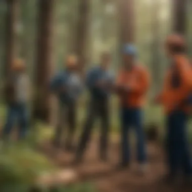 Diversity in Job Corps Forestry Programs Illustration of diverse participants engaged in forestry training