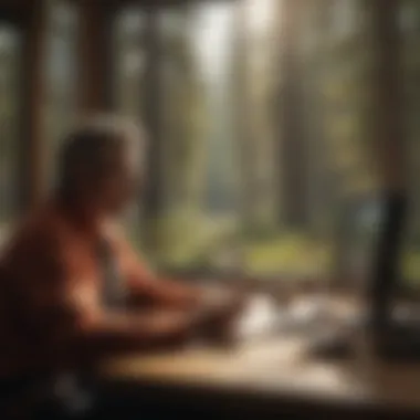 Navigating Job Interviews in the Digital Age A professional engaging in a virtual job interview at a desk