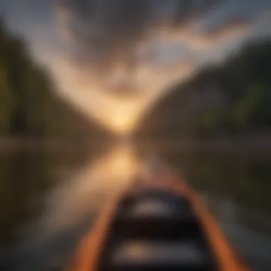 Sunset view over the Red River during kayaking