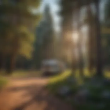 Scenic view of Koa Campground nestled among pine trees in Durango