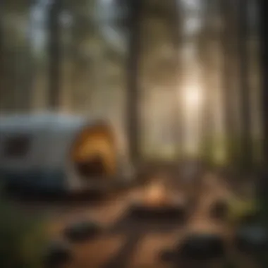 Cozy Camping Setup Surrounded by Nature Camping setup near the forest