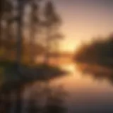 Scenic view of Long Lake at sunrise